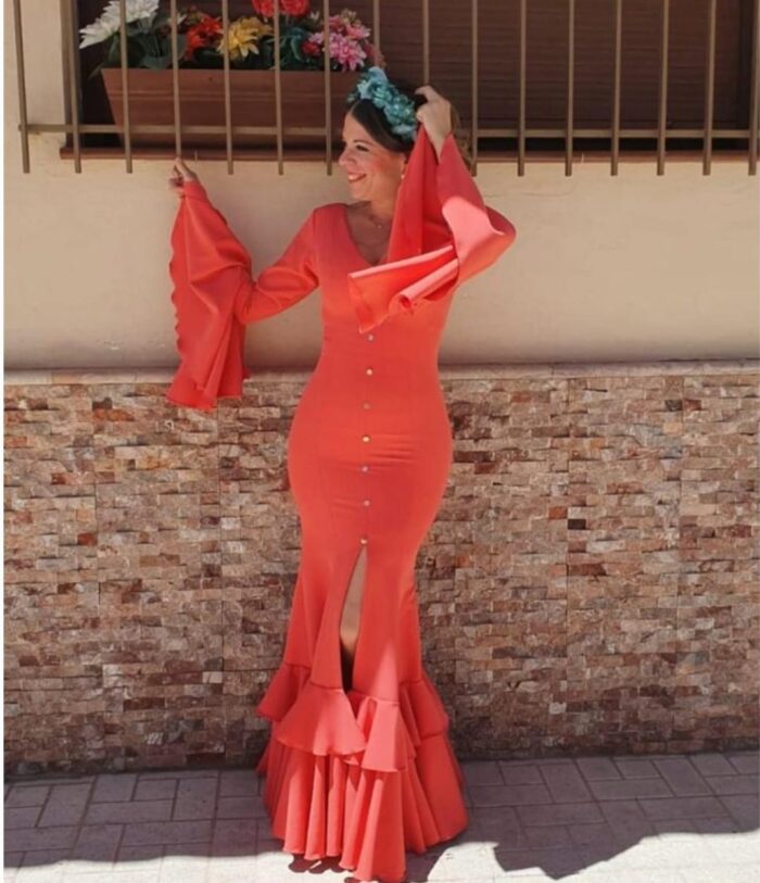 Traje de flamenca Modelo Coral feria - Imagen 2
