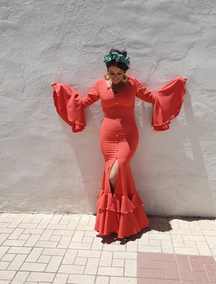 Traje de flamenca Modelo Coral feria - Imagen 3