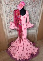 Traje de Flamenca Modelo Taranta rosa