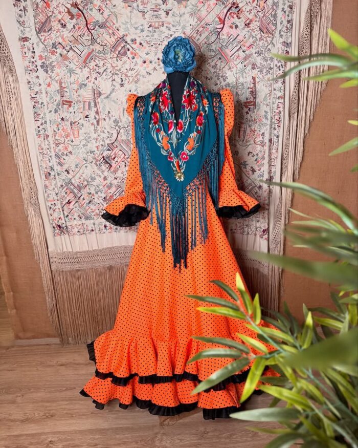 traje de flamenca naranja