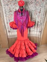 Traje de Flamenca Modelo Taranta rosa - Imagen 2