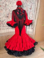Traje de Flamenca Modelo Taranta rosa - Imagen 3