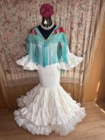 Traje de Flamenca Modelo Taranta rosa - Imagen 4