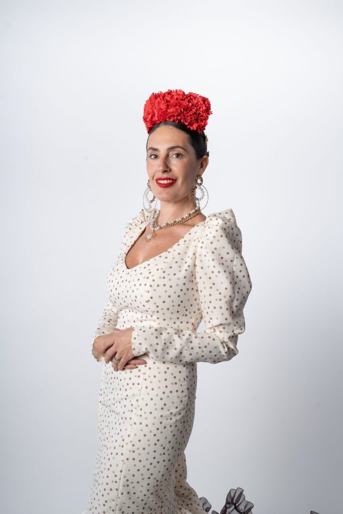 Detalle del traje de flamenca modelo lucero