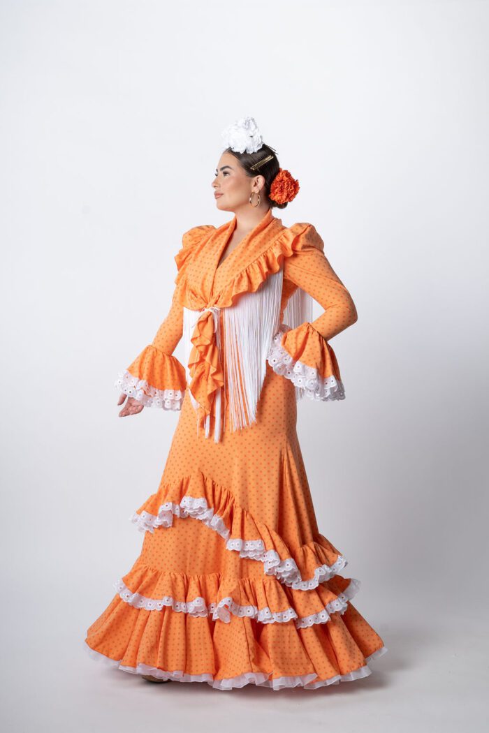 Vestido de gitana Modelo Venera naranja - Imagen 2