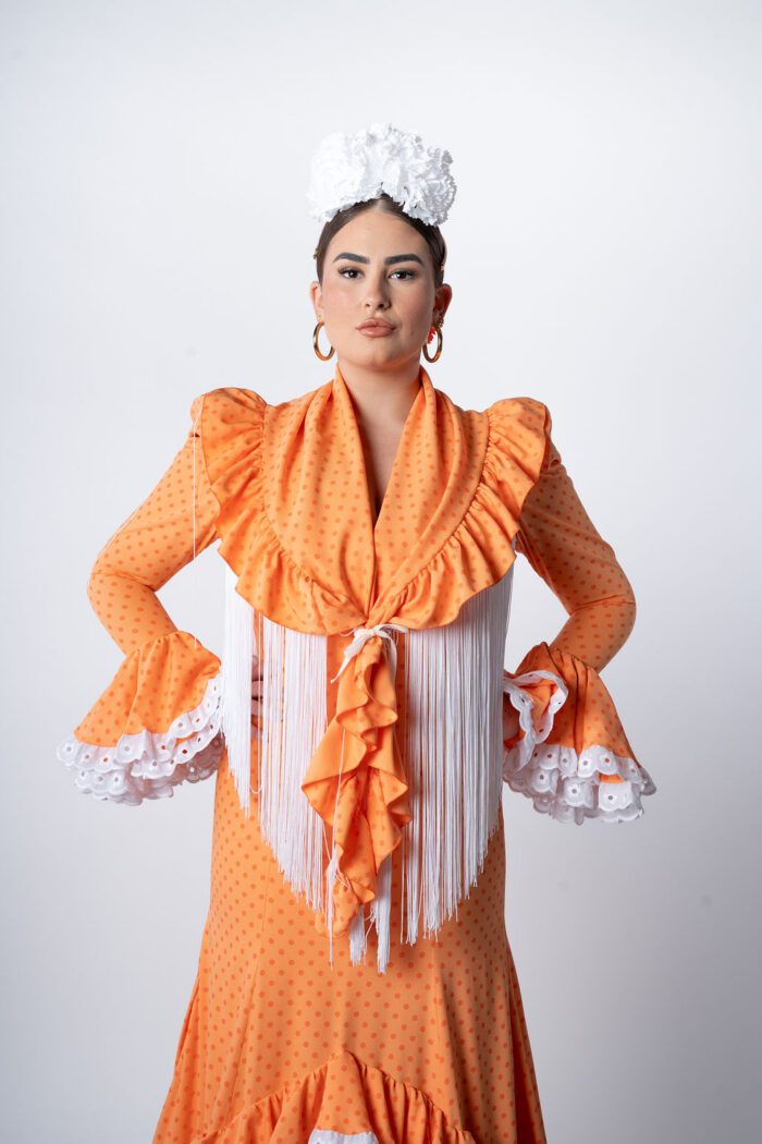 Vestido de gitana Modelo Venera naranja - Imagen 3