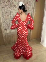 TRAJE DE FLAMENCA ROJO LUNAR BLANCO MODELO AGATA - Imagen 5