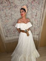 VESTIDO DE FLAMENCA MODELO ALHELI marfil