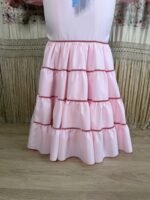 TRAJE DE FLAMENCA CANASTERO ROSA CON CINTA DE TERCIOPELO - Imagen 3