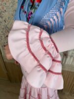 TRAJE DE FLAMENCA CANASTERO ROSA CON CINTA DE TERCIOPELO - Imagen 5