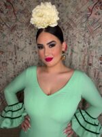 VESTIDO DE FLAMENCA MODELO CANASTERO VERDE MENTA - Imagen 4