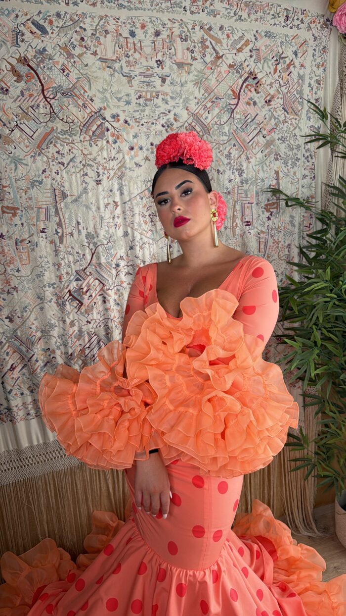 TRAJE DE FLAMENCA EMBRUJO NARANJA - Imagen 3