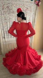 TRAJE DE FLAMENCA MODELO ENSUEÑO ROJO - Imagen 2
