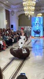 VESTIDO DE FLAMENCA ENSUEÑO BEIG LUNAR MARRON CHOCHOLATE
