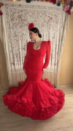 TRAJE DE FLAMENCA MODELO ENSUEÑO ROJO