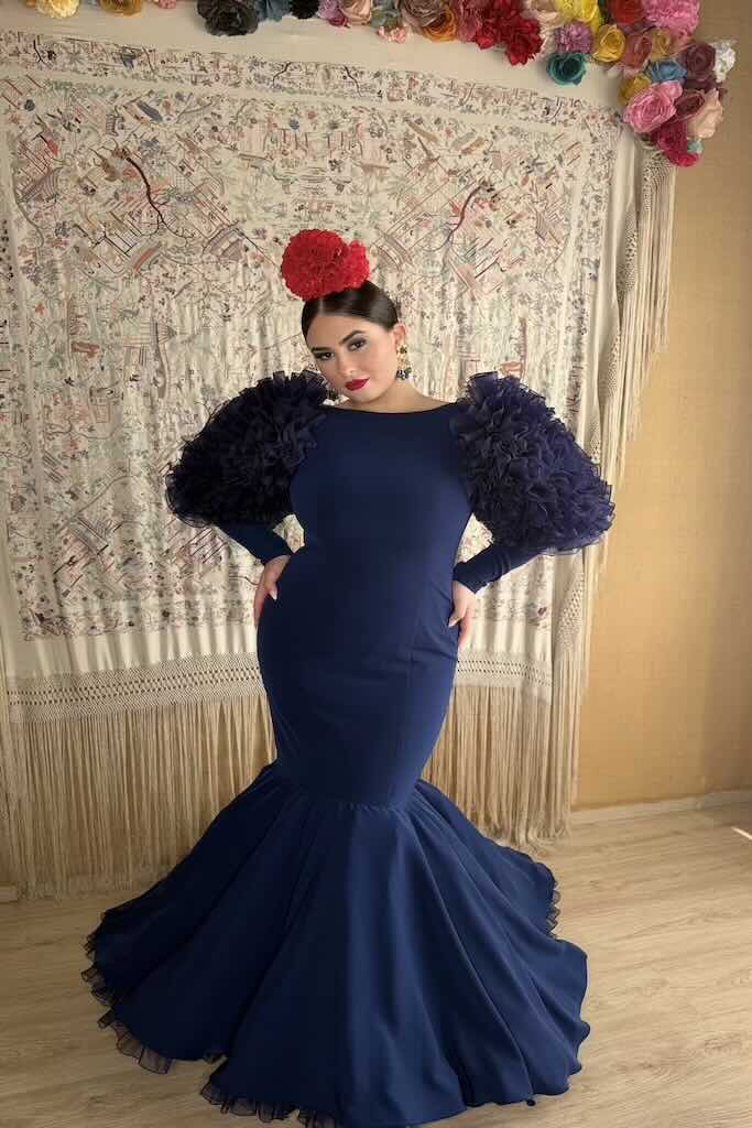 GRANELA TRAJE DE FLAMENCA MODELO GRANELA AZUL MARINO - Imagen 1