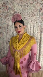 TRAJE DE FLAMENCA ROSA NUDE LUNAR MODELO ESPIGA - Imagen 2