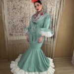 TRAJE DE FLAMENCA VERDE MENTA MODELO FLAMENCO