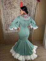 TRAJE DE FLAMENCA VERDE MENTA MODELO FLAMENCO - Imagen 4