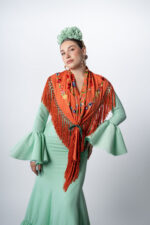 Mofa flamenca color Menta con mantón