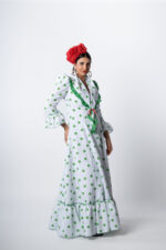 Bata Rociera Blanca con Topos Verdes