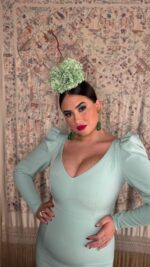 TRAJE DE FLAMENCA MODELO LUCERO VERDE MENTA - Imagen 7