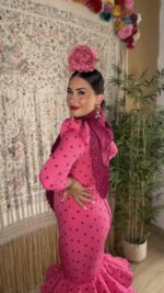 TRAJE DE FLAMENCA MODELO ADRIANA FUCSIA - Imagen 3