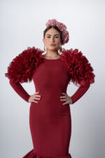 Vestido de flamenca artesanal Modelo Granela detalle del tejido