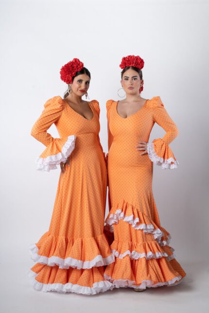 traje de flamenca naranja