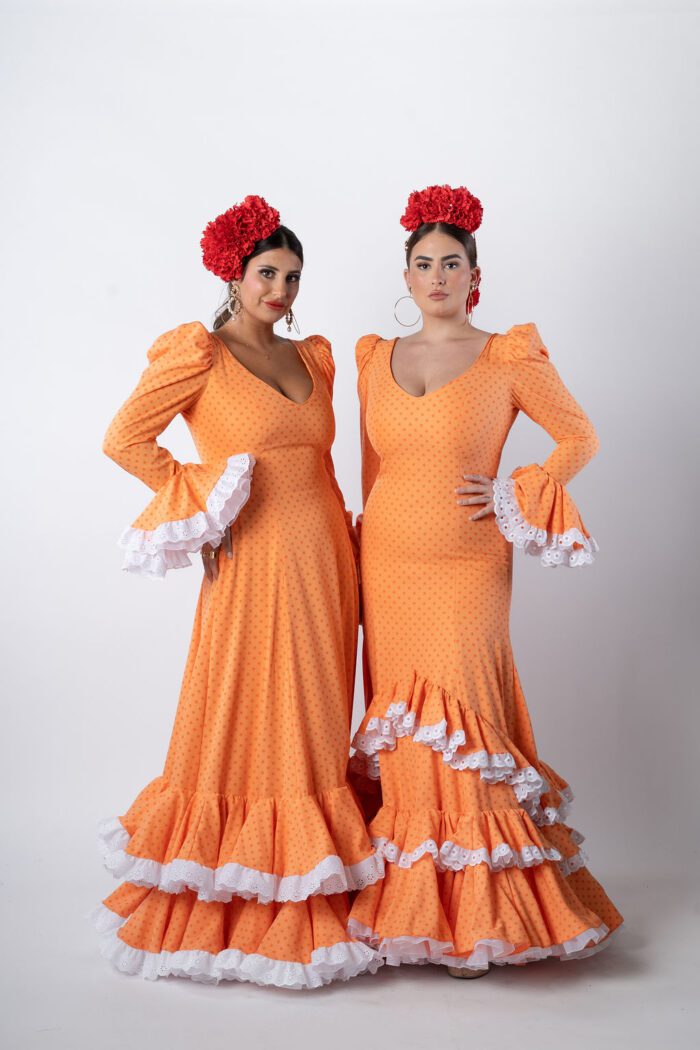 traje de flamenca naranja