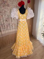 TRAJE DE FLAMENCA MODELO QUEJIO AMARILLO PASTEL