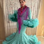TRAJE DE FLAMENCA MODELO CORAL AGUA MARINA 2