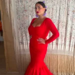 Traje Liso de Flamenca Rojo modelo Carmín