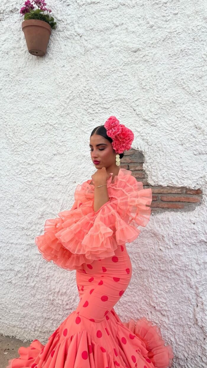 TRAJE DE GITANA CORAL LUNAR CORAL OSCURO MODELO SARAY - Imagen 4