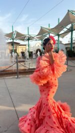 TRAJE DE GITANA CORAL LUNAR CORAL OSCURO MODELO SARAY - Imagen 3