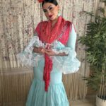 TRAJE DE FLAMENCA CANASTERO VERDE AGUA MODELO DESEO