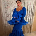 ilusion azul traje de flamenca liso