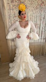 Traje de flamenca modelo Marfil - Imagen 5