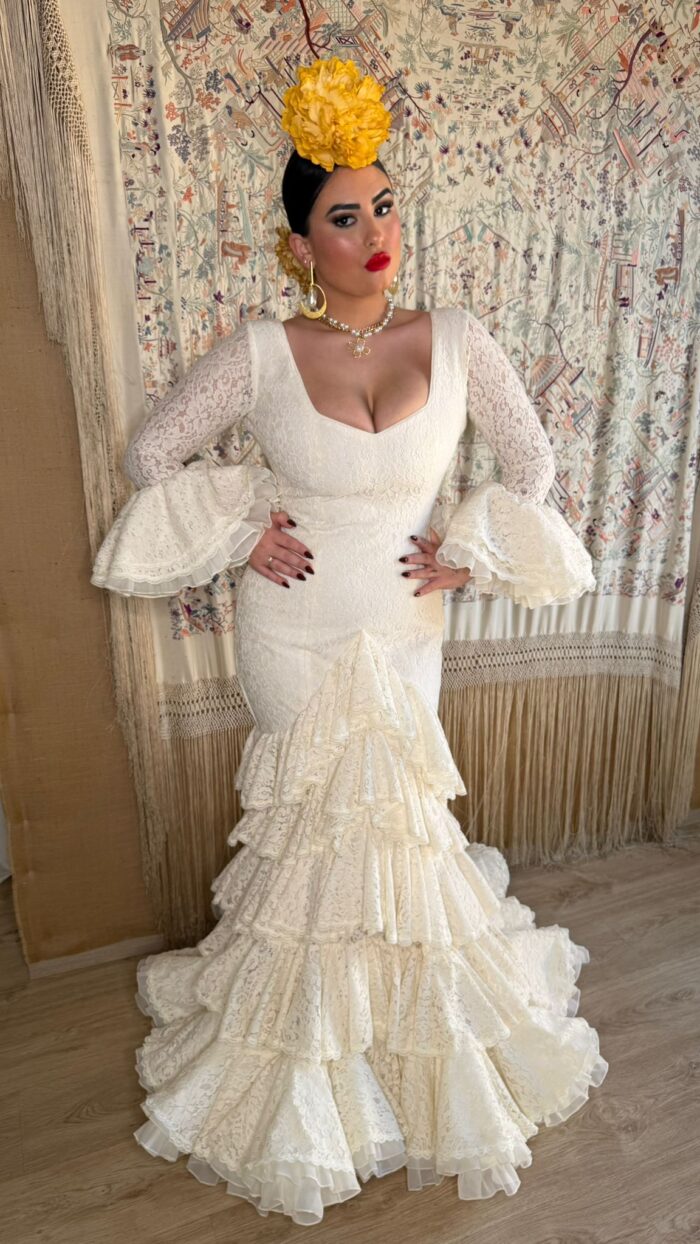 Traje de flamenca modelo Marfil - Imagen 5