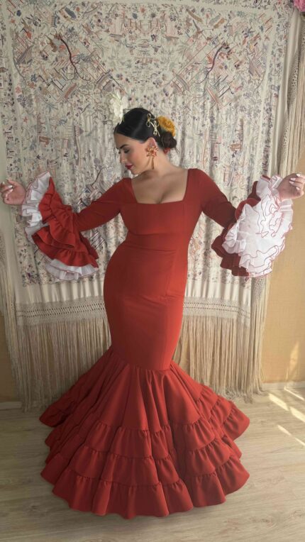 TRAJE DE FLAMENCA MODELO VERDIAL CALDERA