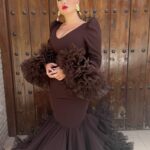 VESTIDO DE FLAMENCA MODELO LUCERO MARRON CHOCOLATE